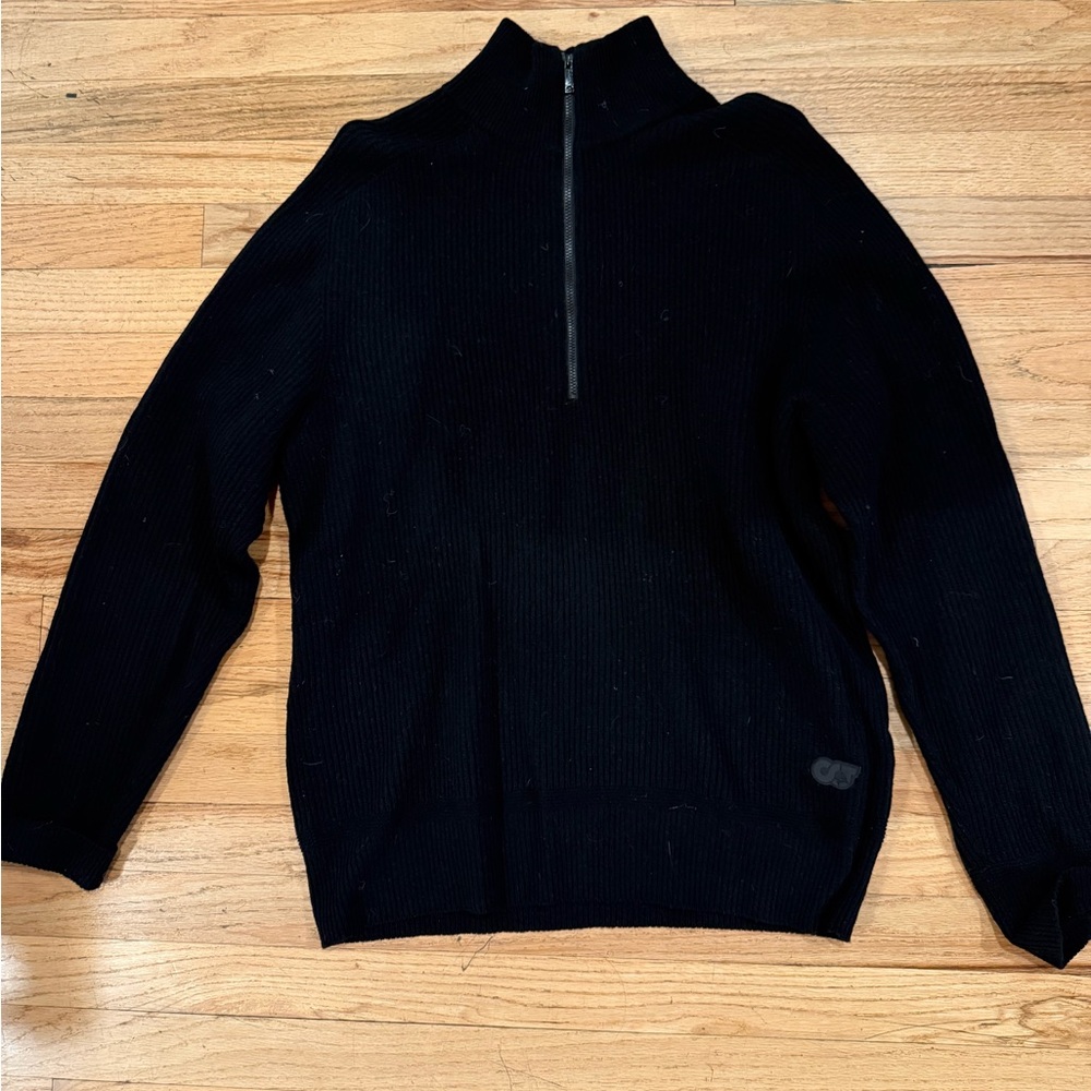 ALPHATAURI Elegant Black Zip-Up Sweater for Men